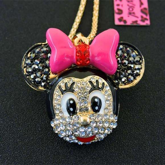 Betsey Johnson Jewelry - New Minnie Mouse betsey Johnson big face necklace